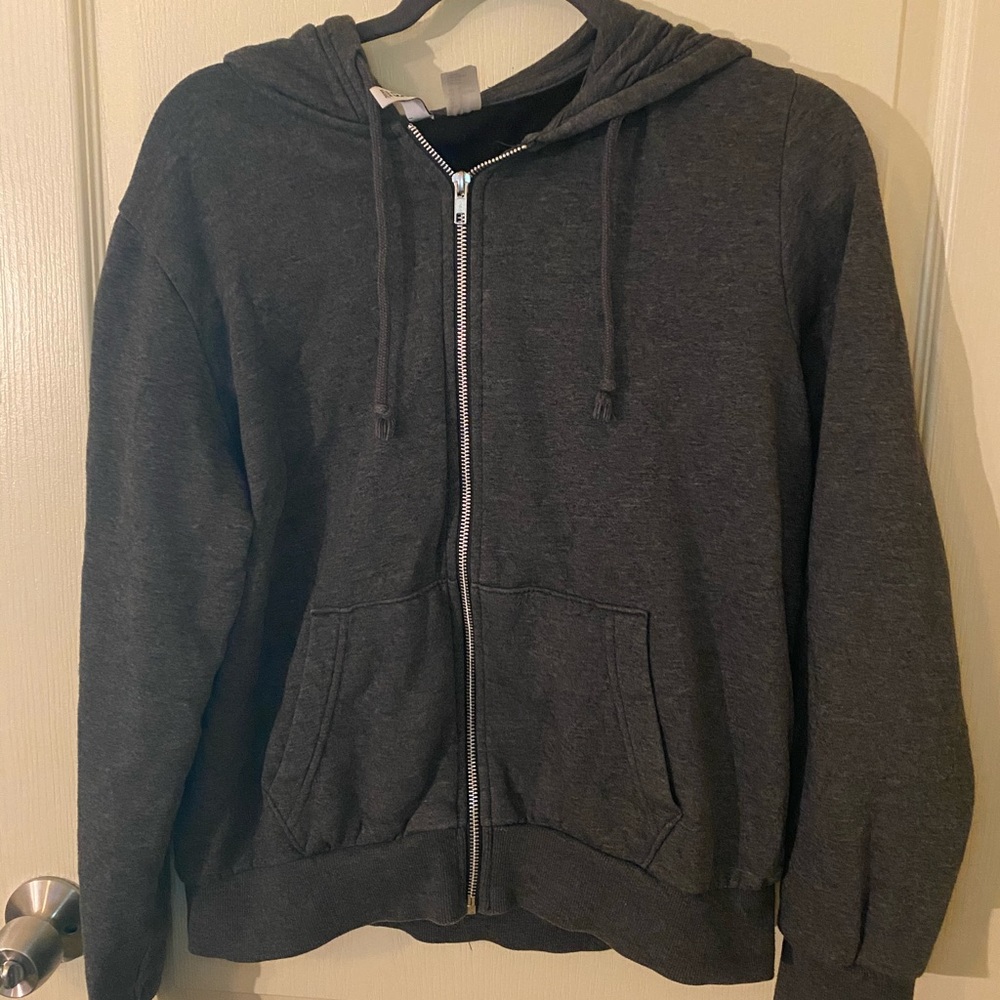 Gray zip up hoodie